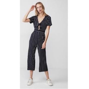 Express | Tie-Front Jumpsuit | Pinstripe | Size M | NWT